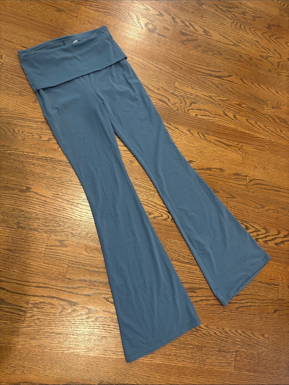 JoyLab Fold-Over Waist Flare Pants - Slate Blue